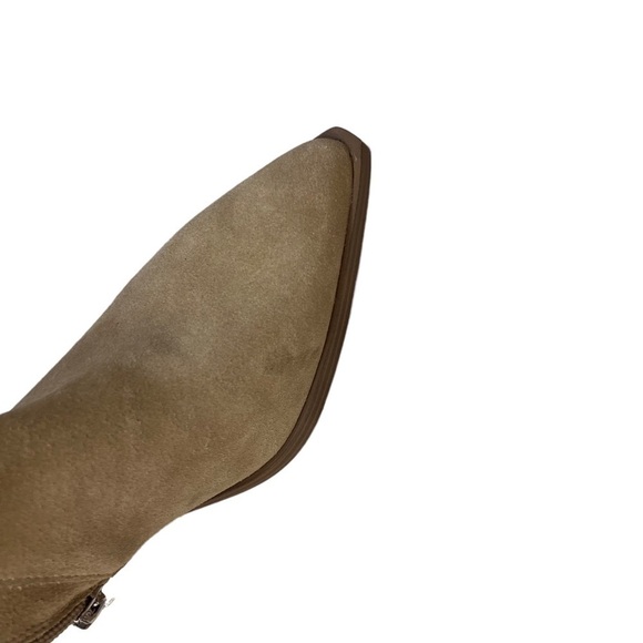 Steve Madden Janetta Suede Boots Tan Size 10 Block Heel Western Pointed Toe - Picture 10 of 10